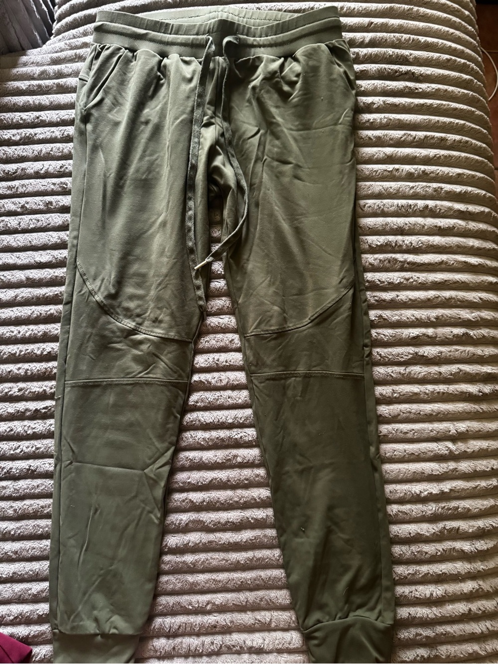 Men's Olive Green Jogger Pants - Casual Drawstring Sweatpants